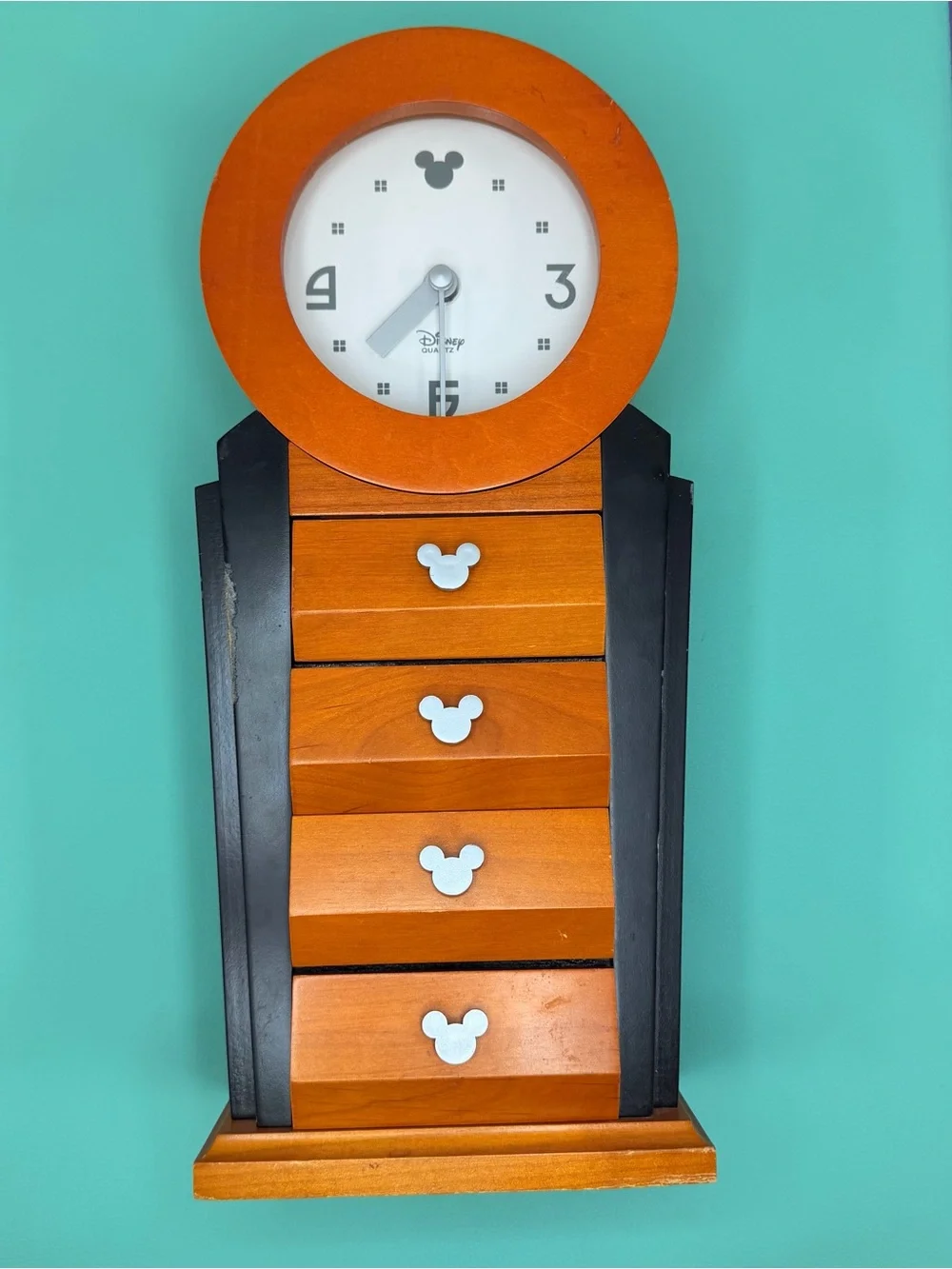 Disney Vintage Mickey Mouse Jewelry Drawers and Clock